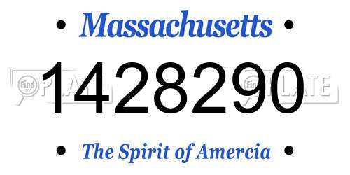1428290 Massachusetts License Plate