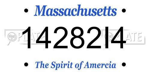 14282I4 Massachusetts License Plate