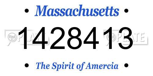 1428413 Massachusetts License Plate
