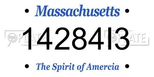 14284I3 Massachusetts License Plate