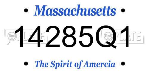 14285Q1 Massachusetts License Plate