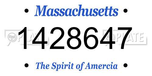 1428647 Massachusetts License Plate