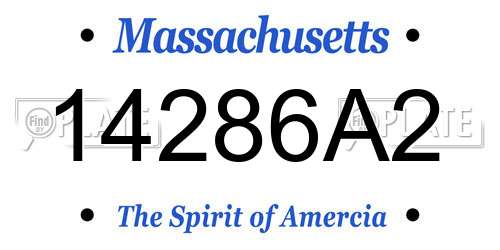 14286A2 Massachusetts License Plate