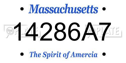14286A7 Massachusetts License Plate