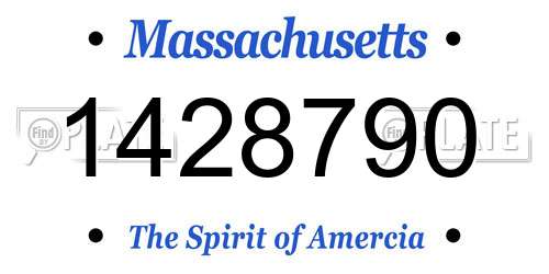 1428790 Massachusetts License Plate