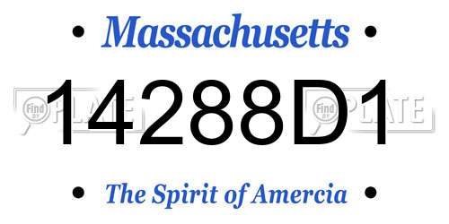 14288D1 Massachusetts License Plate