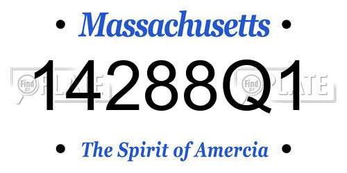 14288Q1 Massachusetts License Plate