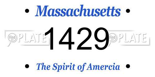 1429 Massachusetts License Plate