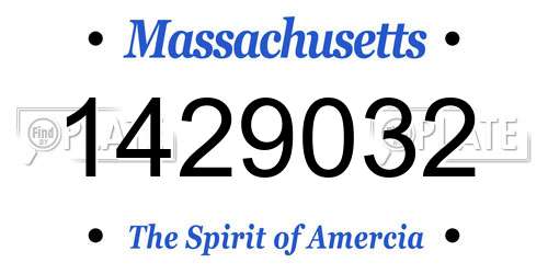 1429032 Massachusetts License Plate