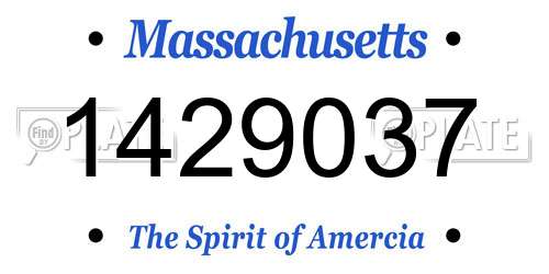 1429037 Massachusetts License Plate