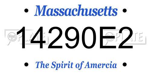 14290E2 Massachusetts License Plate