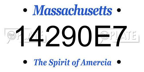 14290E7 Massachusetts License Plate
