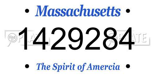 1429284 Massachusetts License Plate