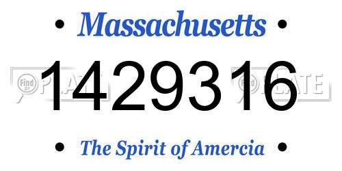 1429316 Massachusetts License Plate