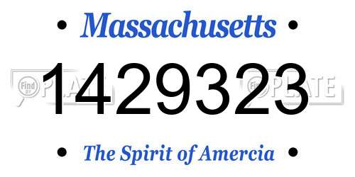 1429323 Massachusetts License Plate