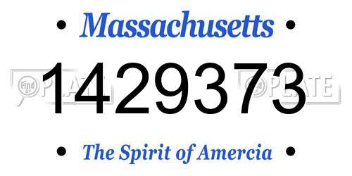 1429373 Massachusetts License Plate