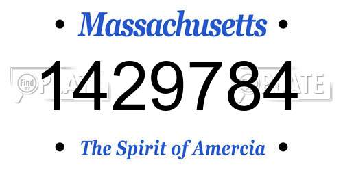 1429784 Massachusetts License Plate