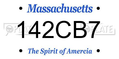 142CB7 Massachusetts License Plate