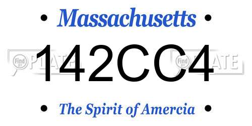 142CC4 Massachusetts License Plate