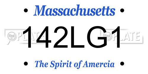 142LG1 Massachusetts License Plate