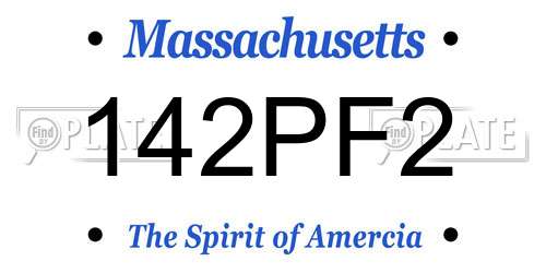 142PF2 Massachusetts License Plate