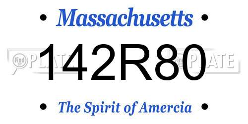142R80 Massachusetts License Plate