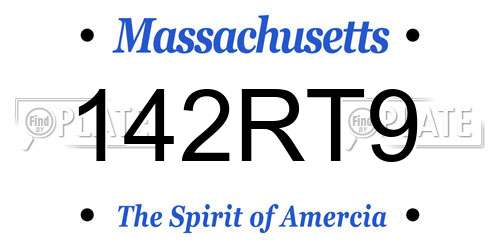142RT9 Massachusetts License Plate