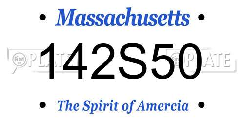 142S50 Massachusetts License Plate