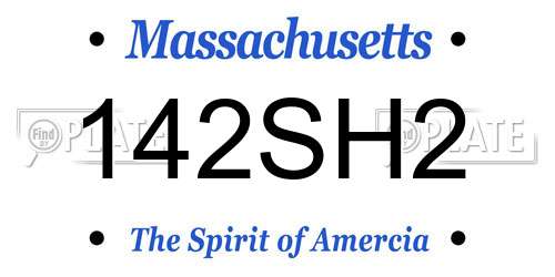 142SH2 Massachusetts License Plate
