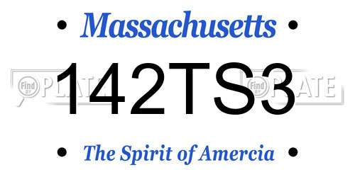 142TS3 Massachusetts License Plate