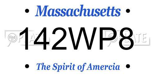 142WP8 Massachusetts License Plate