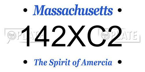 142XC2 Massachusetts License Plate