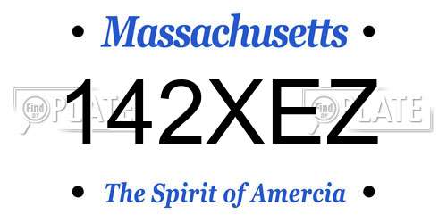 142XEZ Massachusetts License Plate