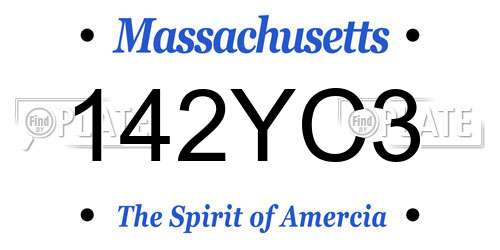 142YC3 Massachusetts License Plate