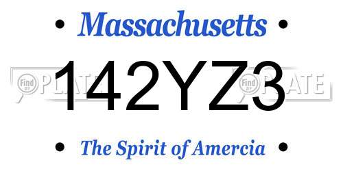 142YZ3 Massachusetts License Plate