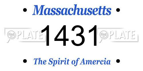 1431 Massachusetts License Plate