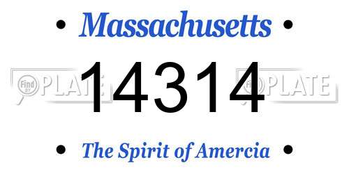 14314 Massachusetts License Plate