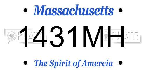 1431MH Massachusetts License Plate