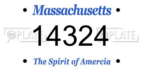 14324 Massachusetts License Plate