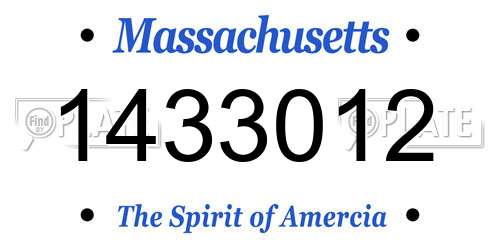 1433012 Massachusetts License Plate