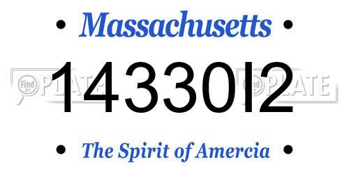 14330I2 Massachusetts License Plate