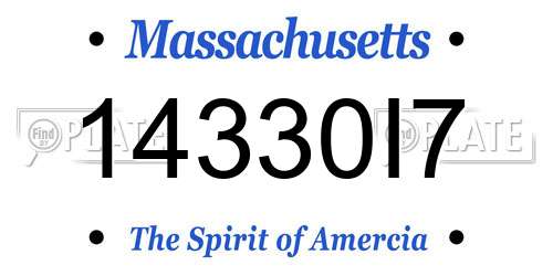 14330I7 Massachusetts License Plate