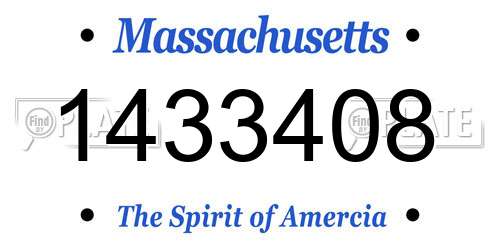 1433408 Massachusetts License Plate