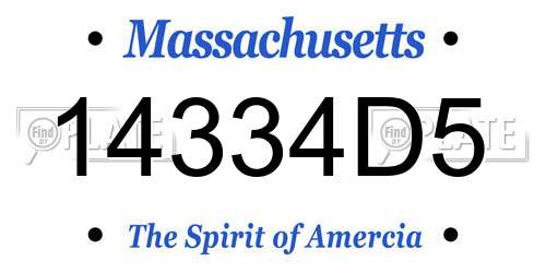 14334D5 Massachusetts License Plate