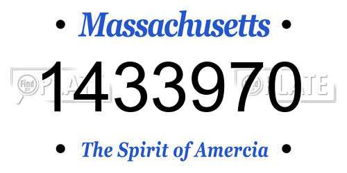 1433970 Massachusetts License Plate