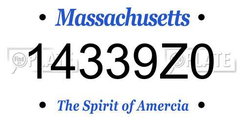 14339Z0 Massachusetts License Plate
