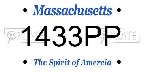 1433PP Massachusetts License Plate