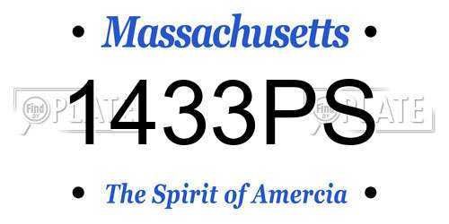 1433PS Massachusetts License Plate