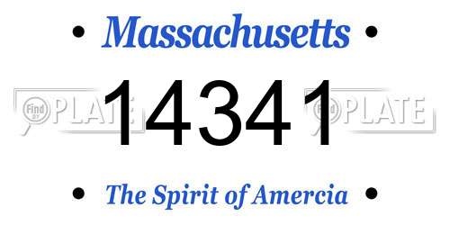 14341 Massachusetts License Plate