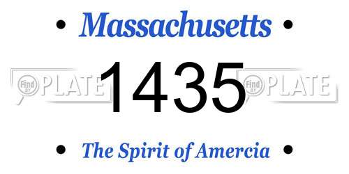 1435 Massachusetts License Plate